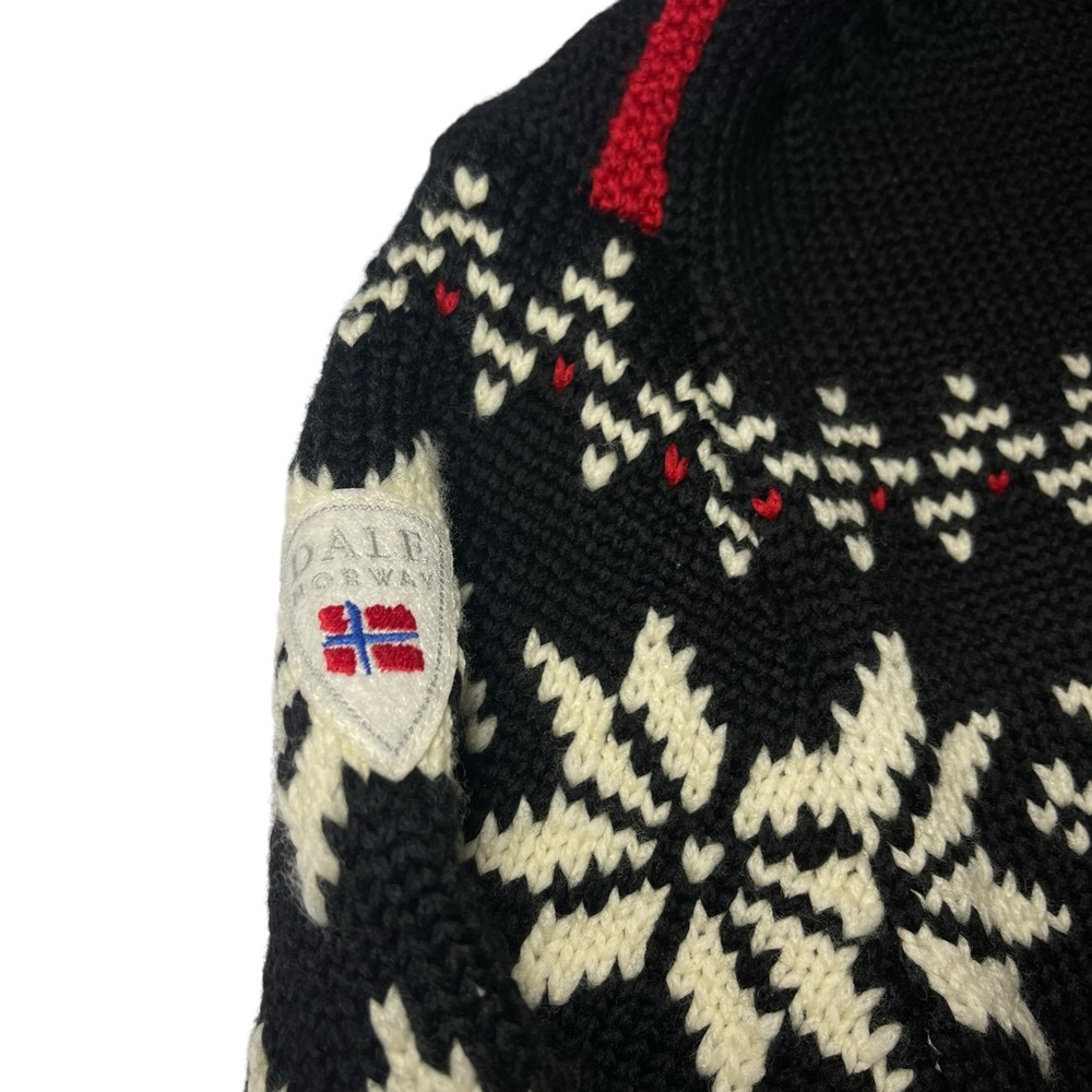 Dale of Norway Myking Nordic Merino Wool Black Chunky Knit Men’s Sweater L NEW - Picture 9 of 16